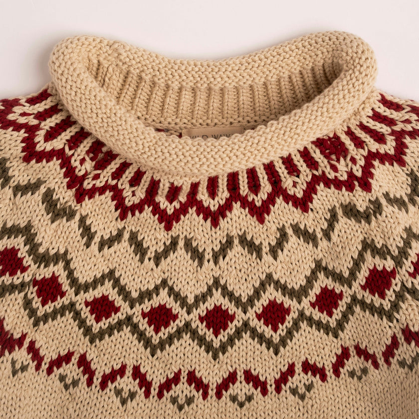 Intarsia Sweater in Ecru
