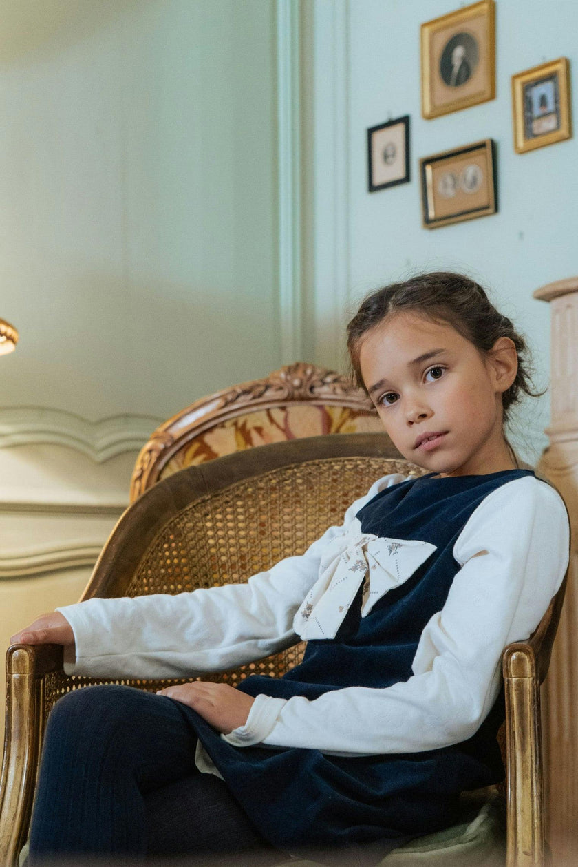 Malice Velvet Dress for Girls with a Bow