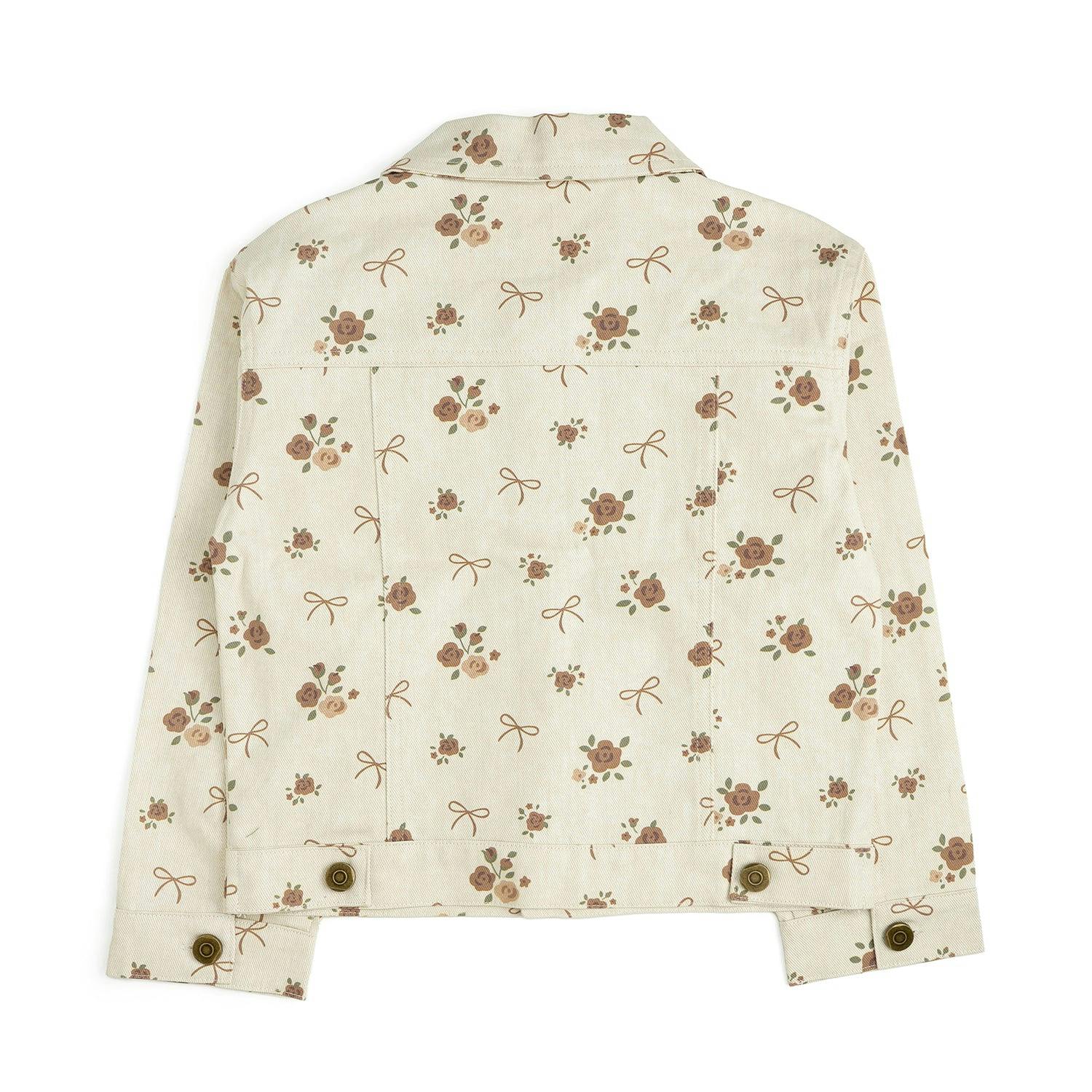Mocha Floral Denim Jacket