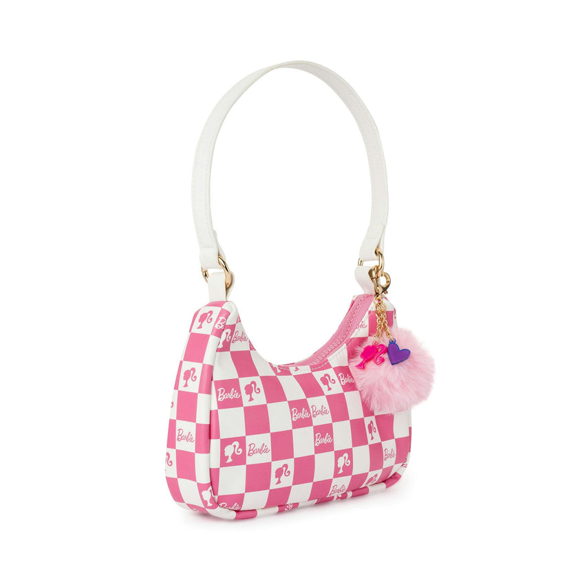 Barbie™ Pink Checkered Kids Hobo Handbag