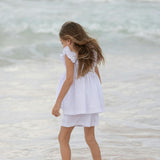The Harper Set in Classic White with Rainbow Smocking