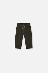 Baby Stretch Corduroy Pants with Cargo Pocket Dark Grey