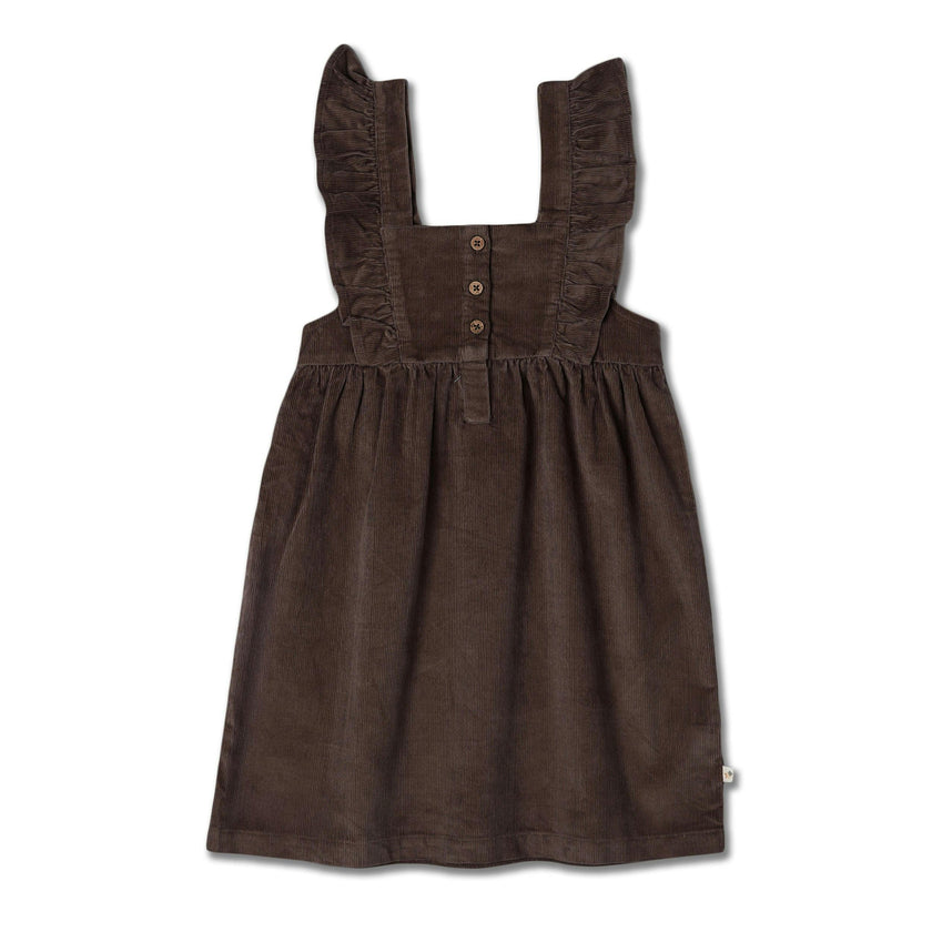 Organic Ruffle Corduroy Dress