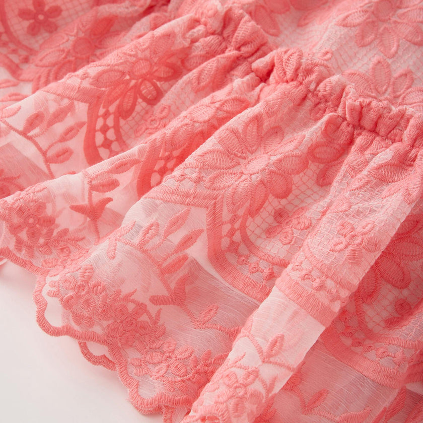 Kaia Lace Embroidered Mini Dress