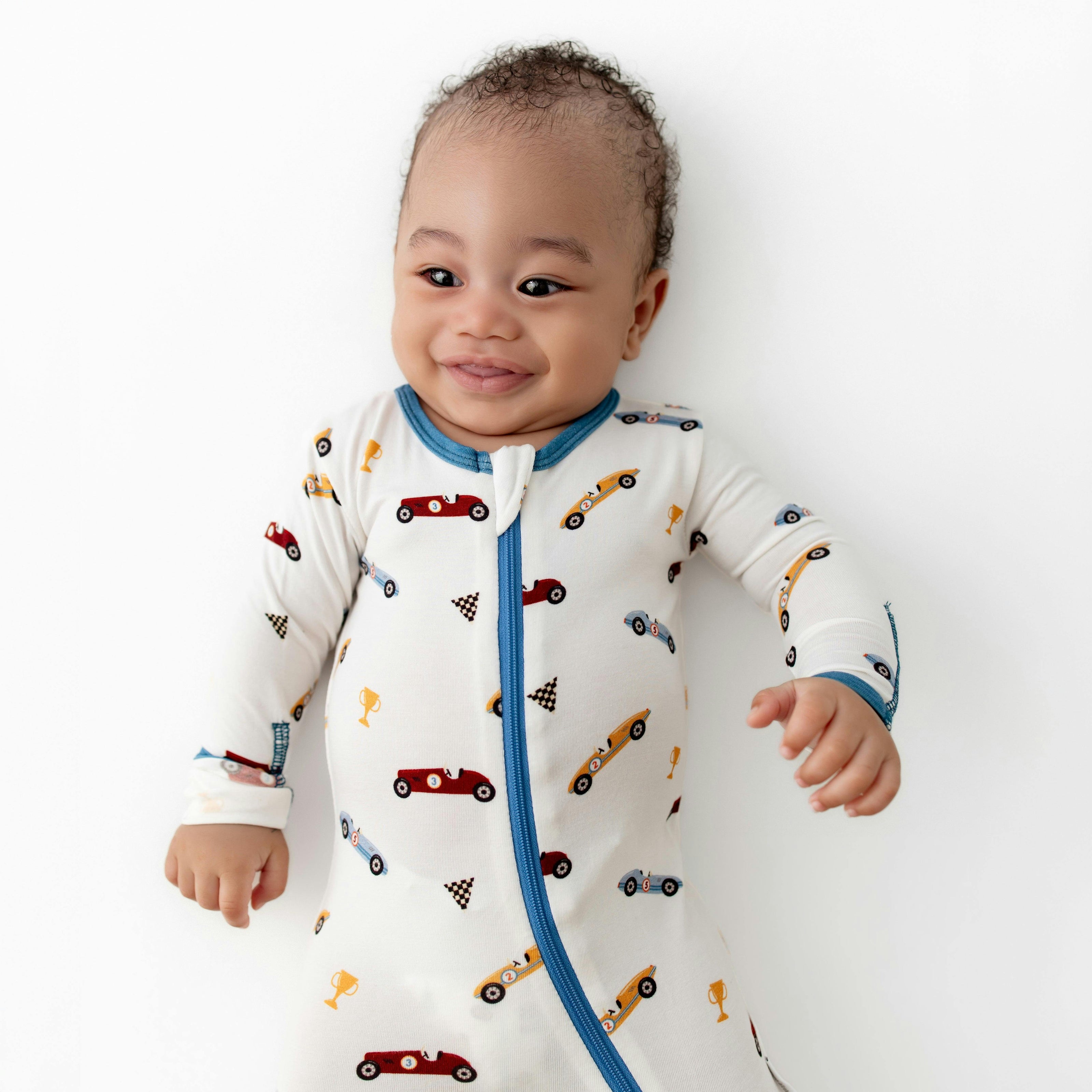 Race Cars Zippered Footie