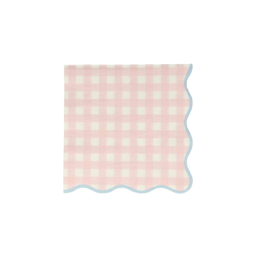 Set of 12 Gingham Small Napkins