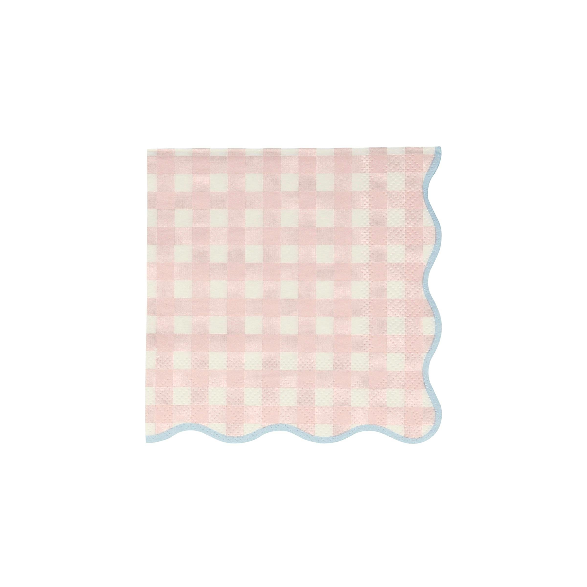 Set of 12 Gingham Small Napkins