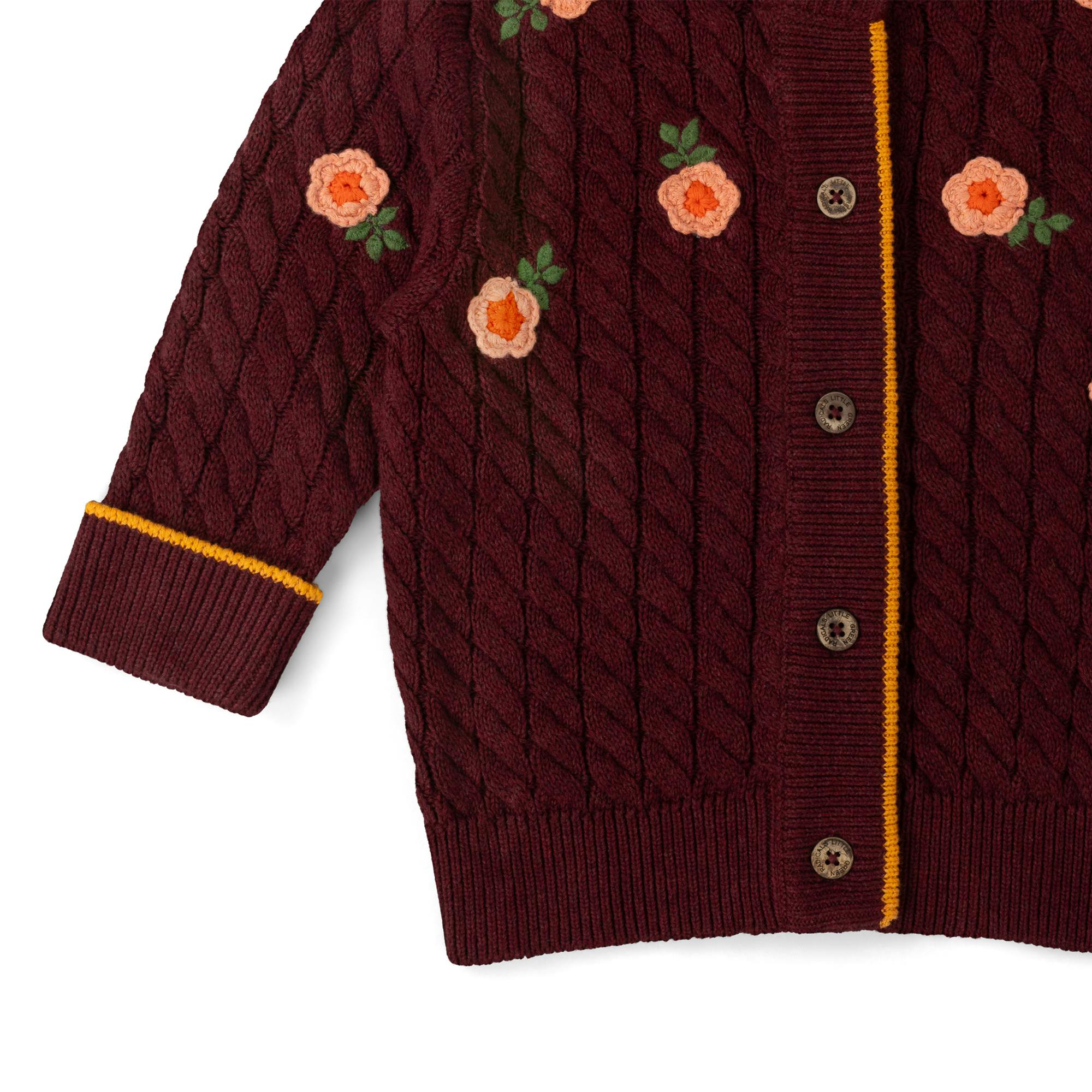 Berry Petal Snuggly Knitted Cardigan, Purple