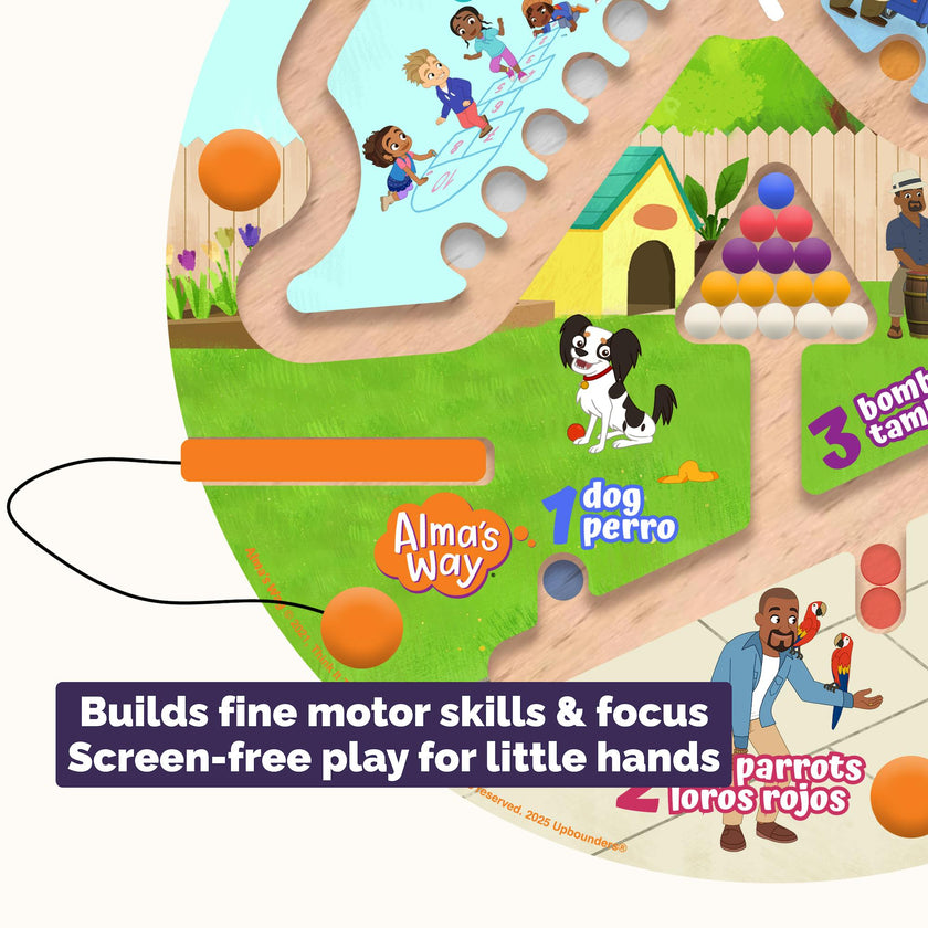 Alma’s Way™ “How Do You Say?” Bilingual Montessori Maze Toy