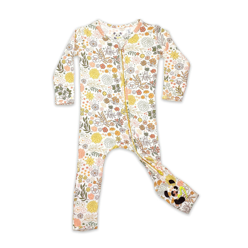 Fall Floral Bamboo Convertible Footie