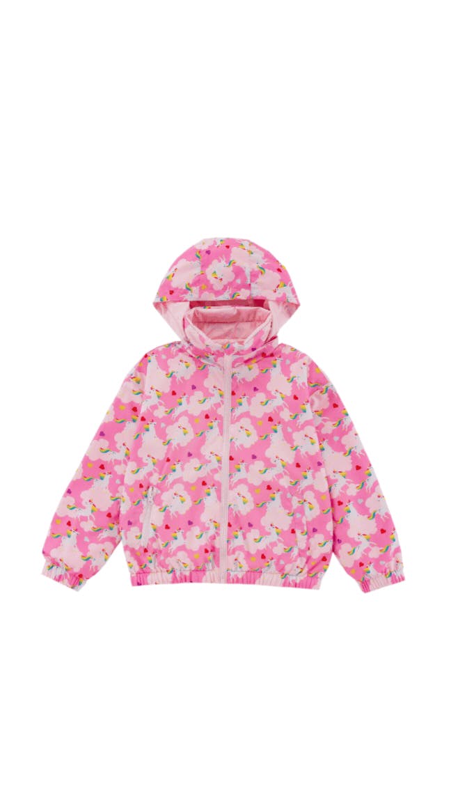Max Reversible Rain Jacket Windbreaker, Dancing Unicorn