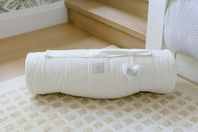 [NEW] XL Organic Nap Mat- Blue Stripe
