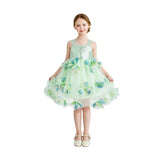Light Green Sylvienne Sequin Floral Tulle Dress