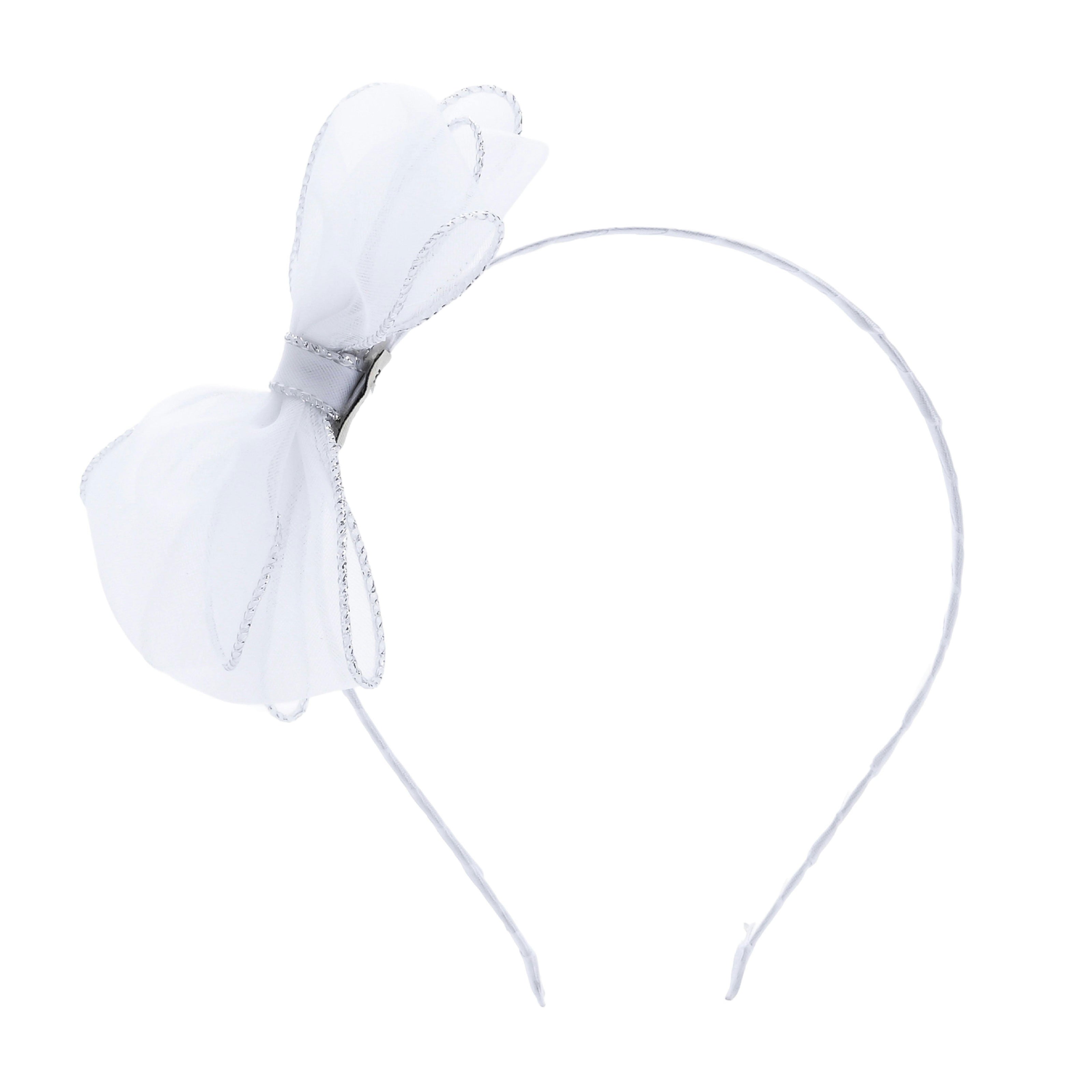 White Shimmer Bow Headband