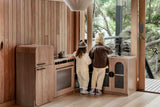 Oak Fluted Play Kitchen Set: Fridge + Sink + Oven