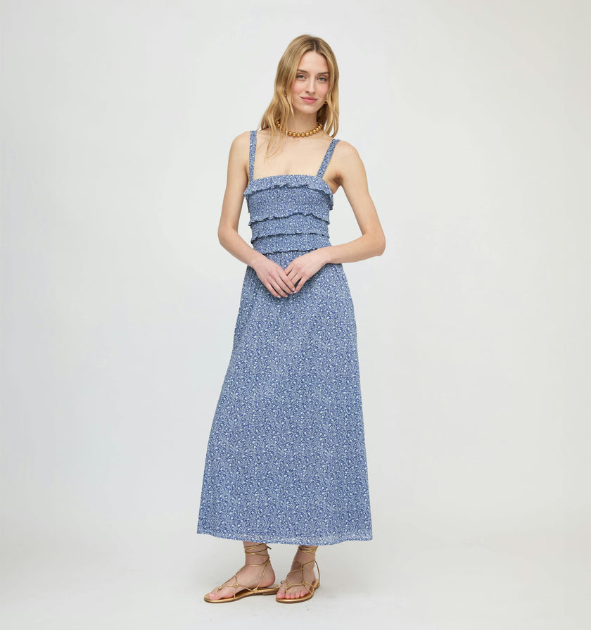 The Analiese Nap Dress - Cornflower Ditsy Thistle