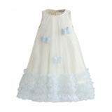 Cream & Blue Nayara Bow Dress