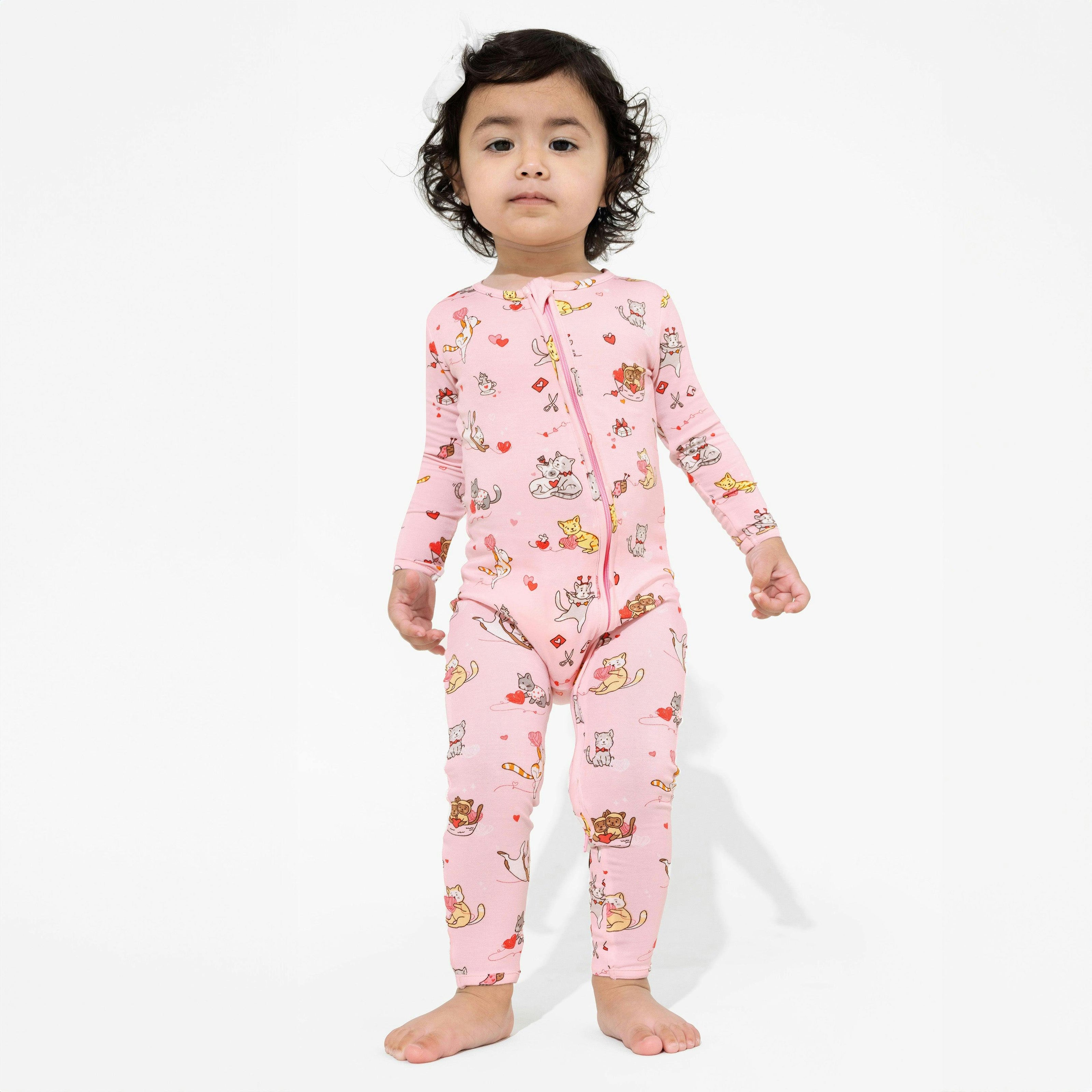 Valentines Kittens Bamboo Convertible Footie