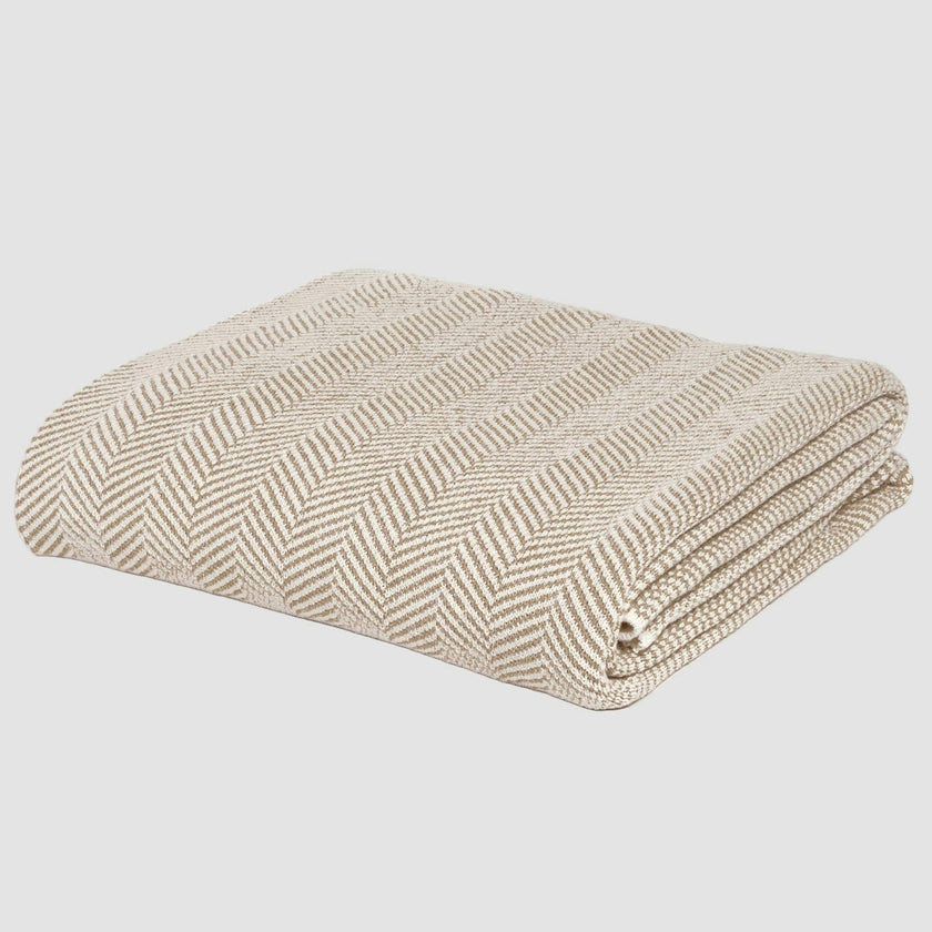 60" x 80" Jumbo Sustainable Knit Throw Blanket - Herringbone
