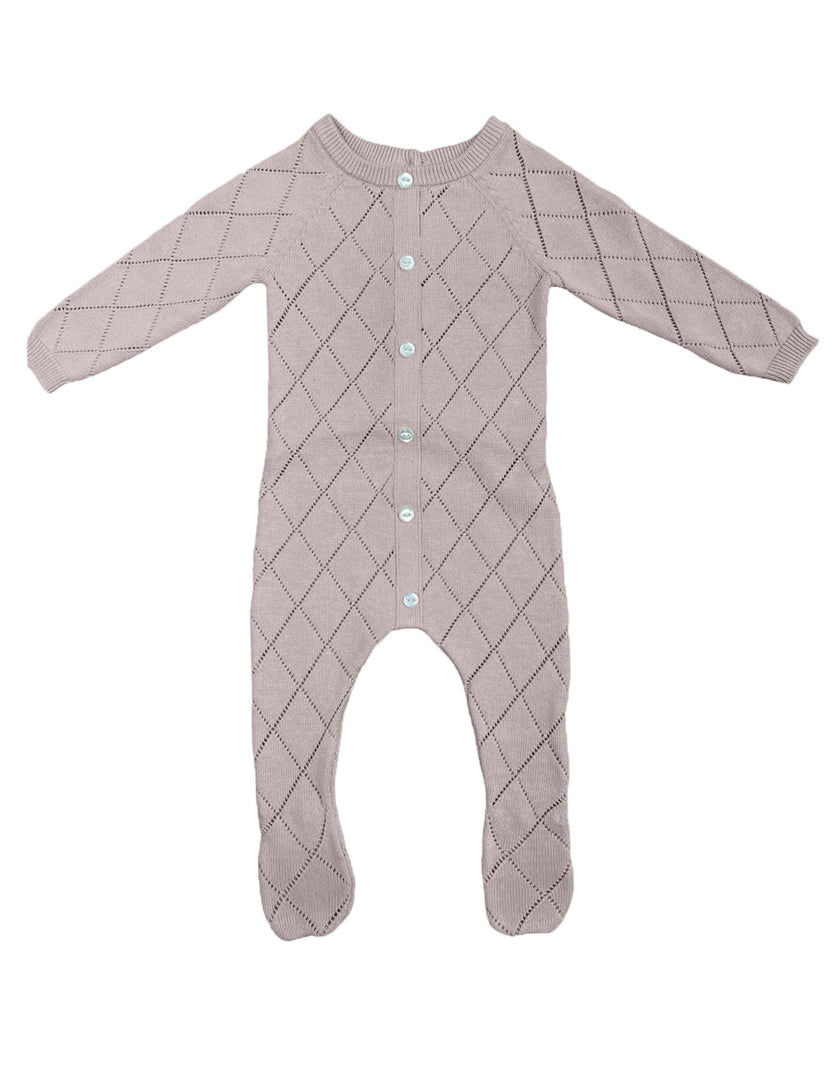 Diamond Pointelle Long Sleeve Footie