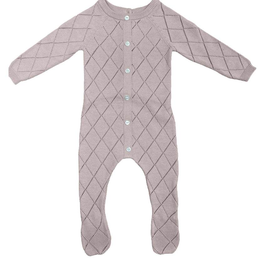 Diamond Pointelle Long Sleeve Footie