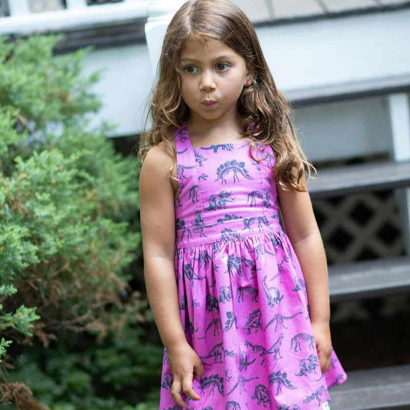 Tie Back Dress in Dino