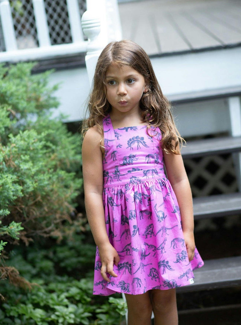 Tie Back Dress in Dino