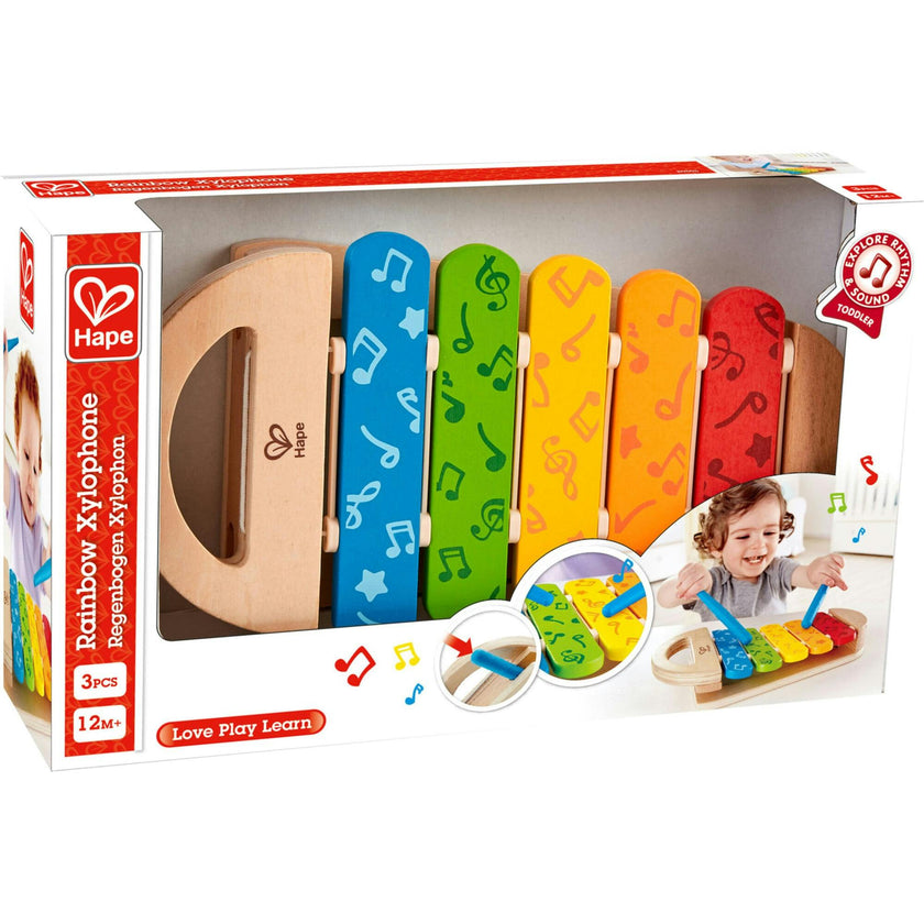 Rainbow Xylophone Wooden Kids Musical Instrument Toy