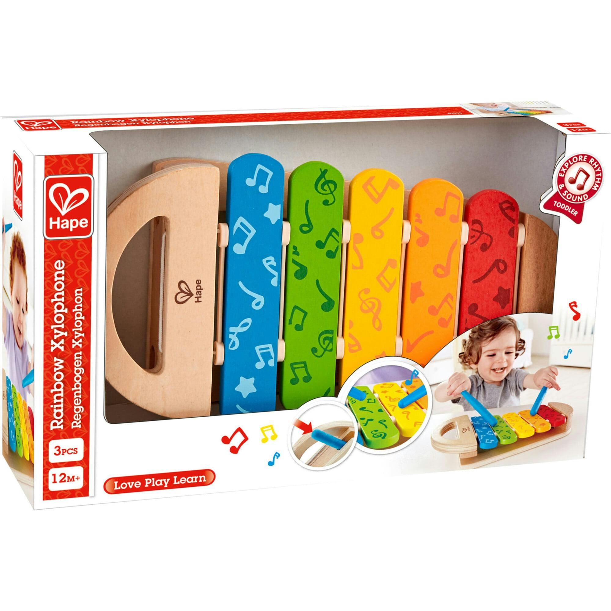 Rainbow Xylophone Wooden Kids Musical Instrument Toy