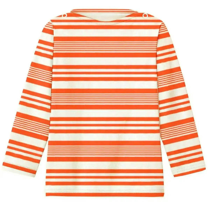 Boys' anti-UV T-shirt, orange striped | T-SHIRT MALO
