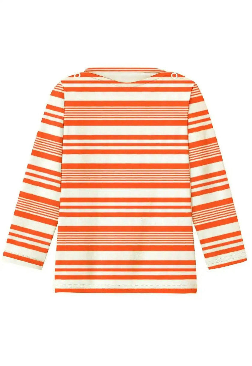Boys' anti-UV T-shirt, orange striped | T-SHIRT MALO