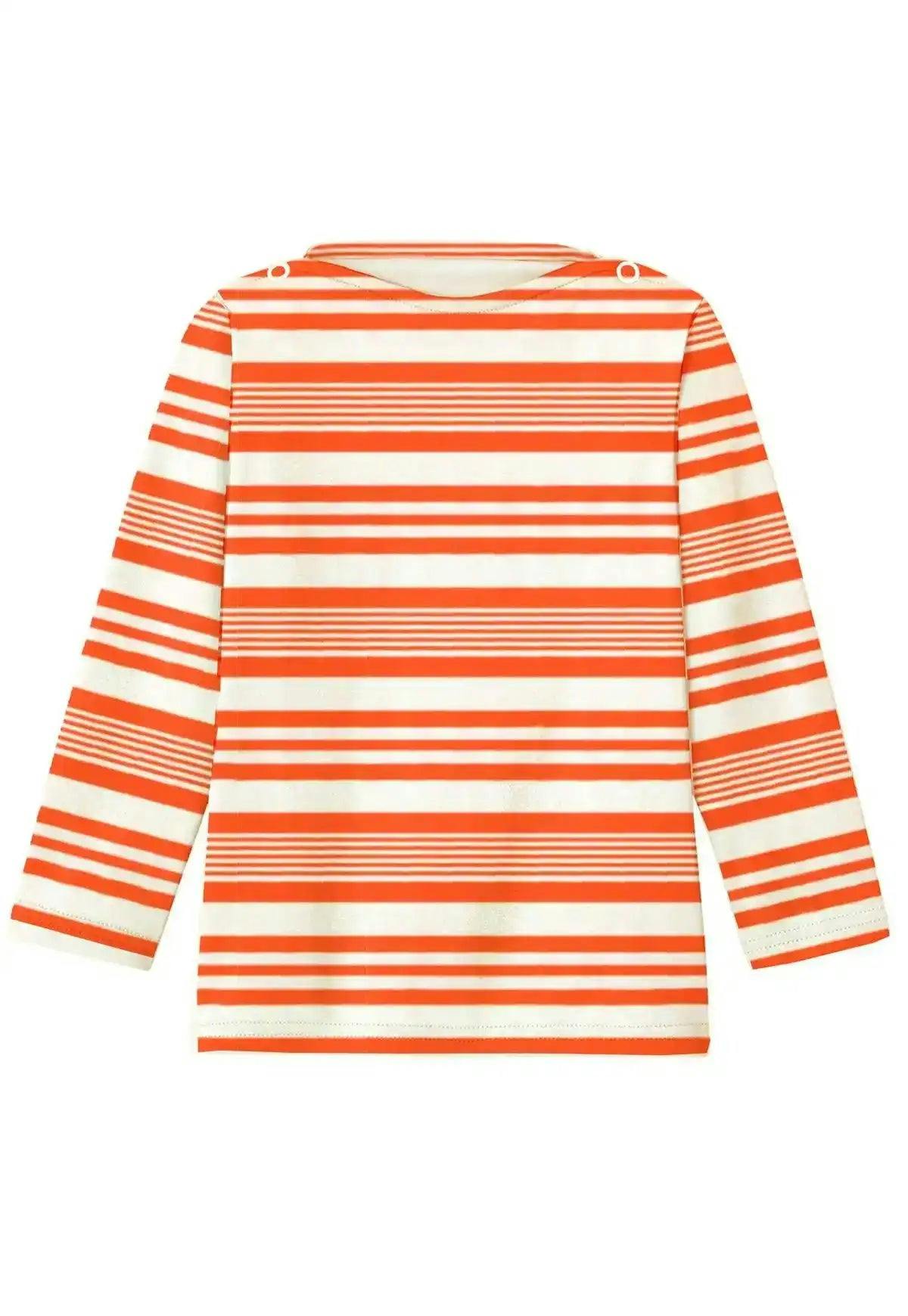 Boys' anti-UV T-shirt, orange striped | T-SHIRT MALO