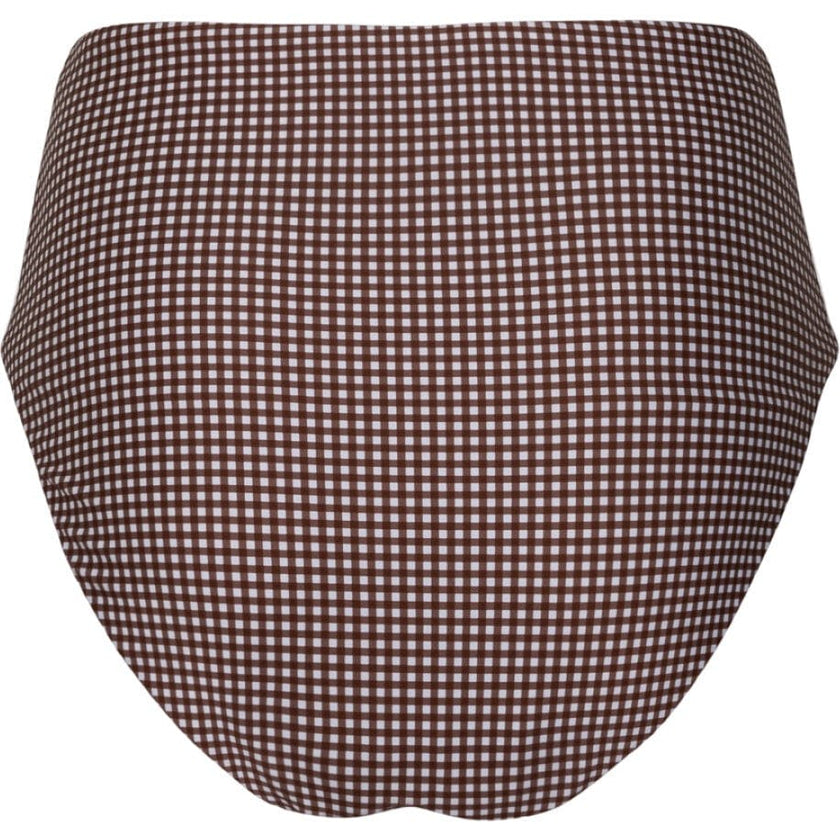 women's cocoa gingham high waist bikini bottom