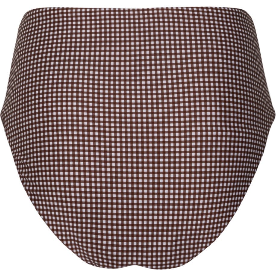 women's cocoa gingham high waist bikini bottom