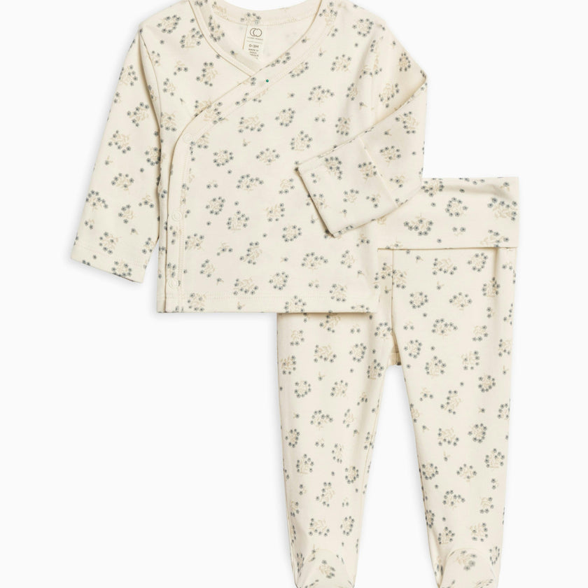 Riley 2 Piece Kimono Top and Pant Set Hayden Floral / Denim + Mist