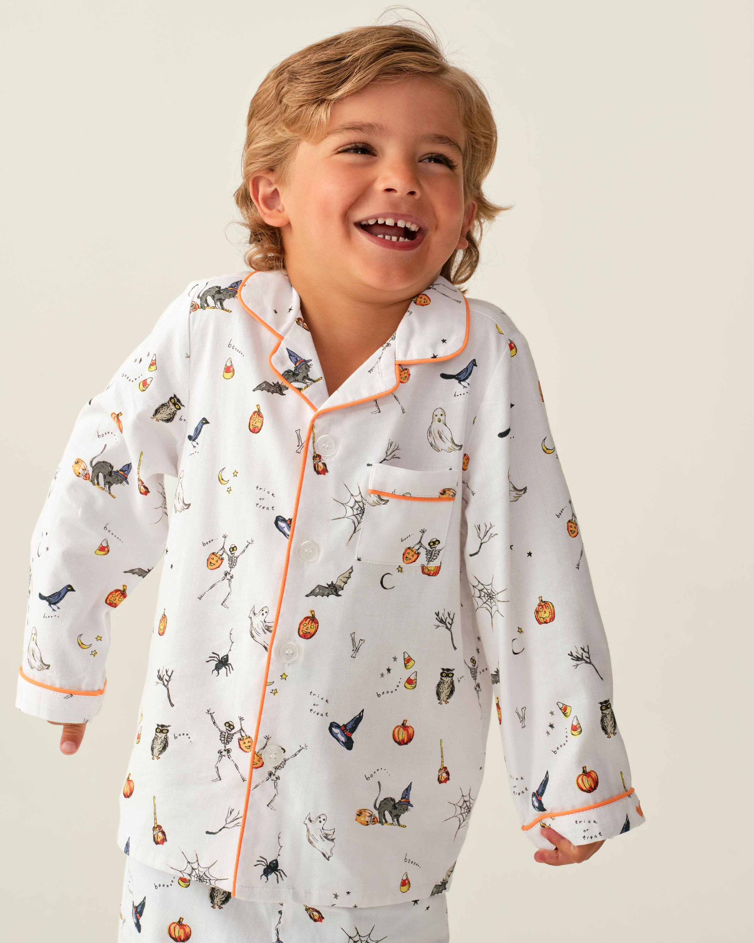 Kid's Twill Pajama Set in Trick or Treat