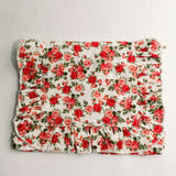 Crimson Rose Timeless Floral Ruffle Zipper Pouch