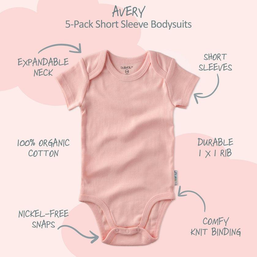 AVERY 5-Pack Short Sleeve Bodysuits