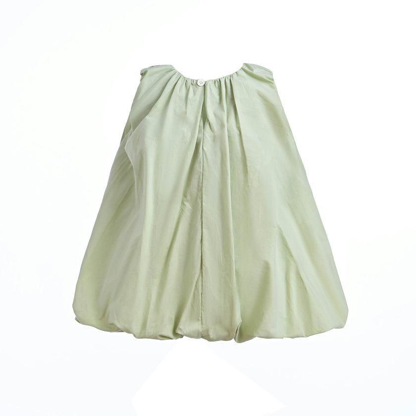Sage Sleeveless Bow Dress