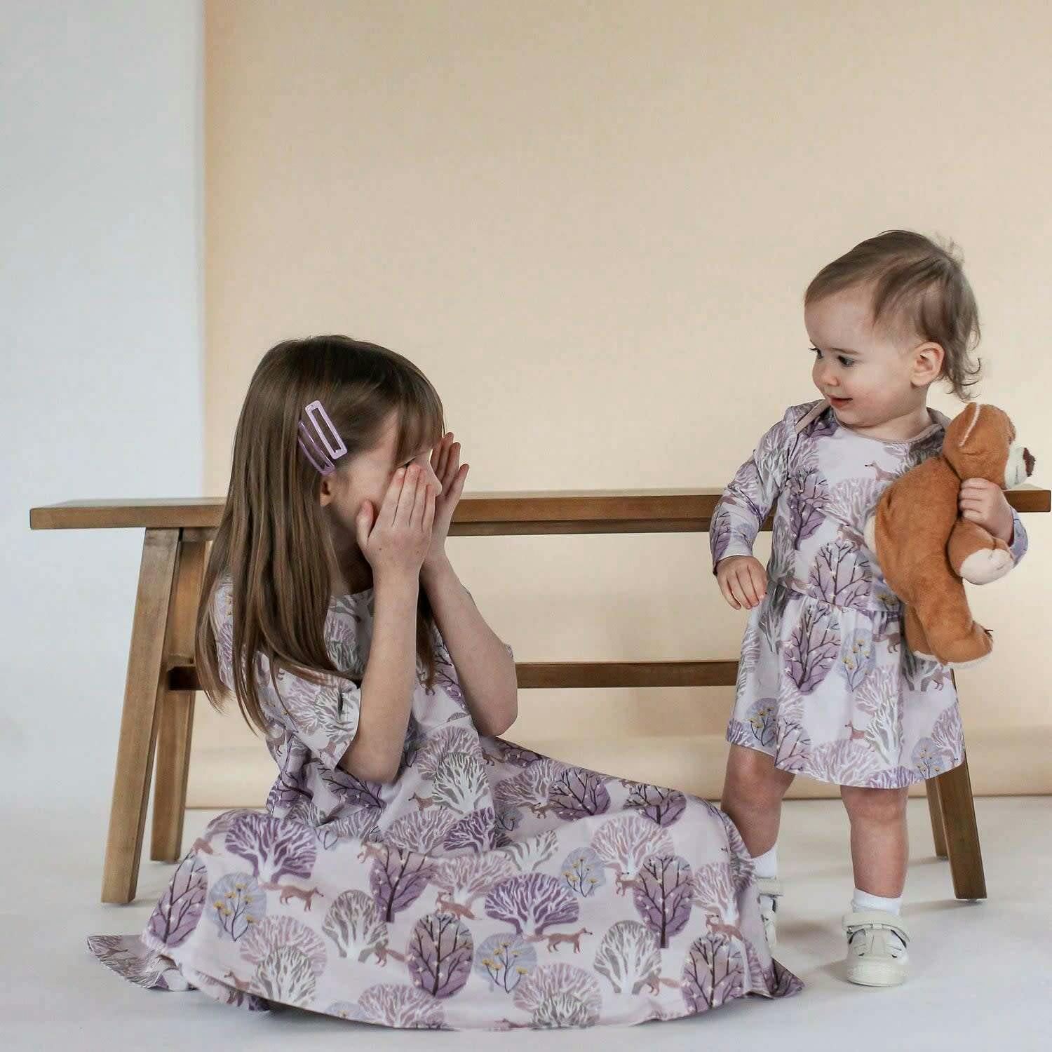 Baby Isabelle Print Long Sleeve Onesie Dress