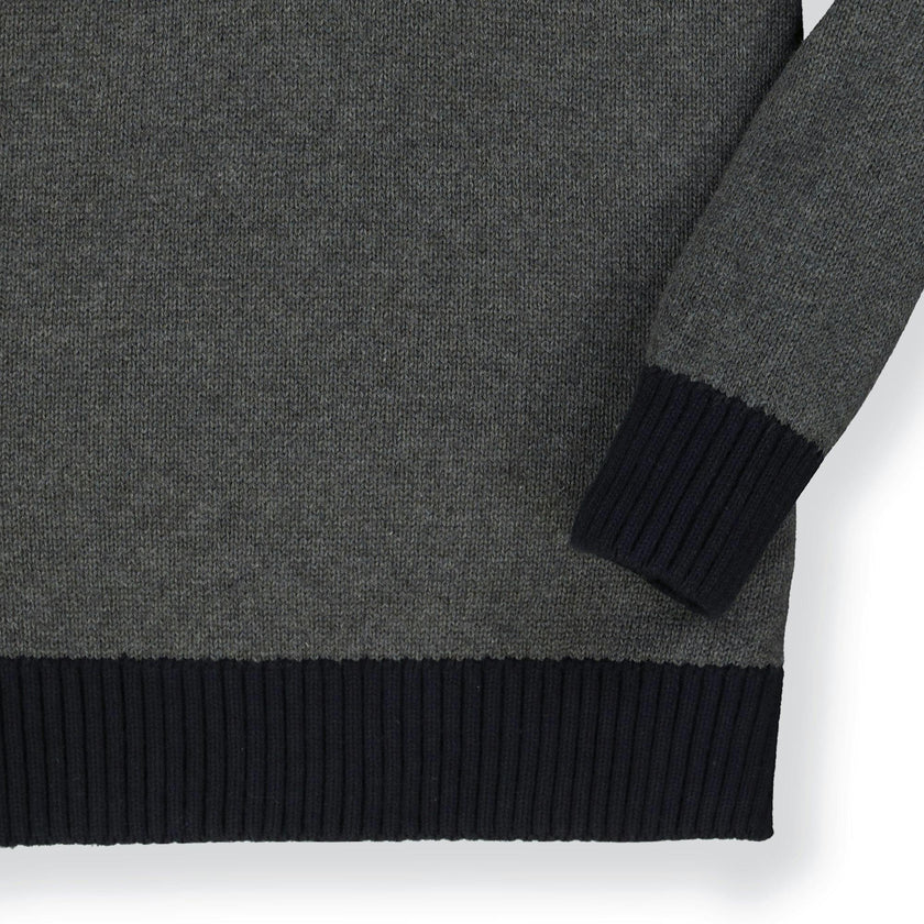 Contrast Sweater with Elbow Patches