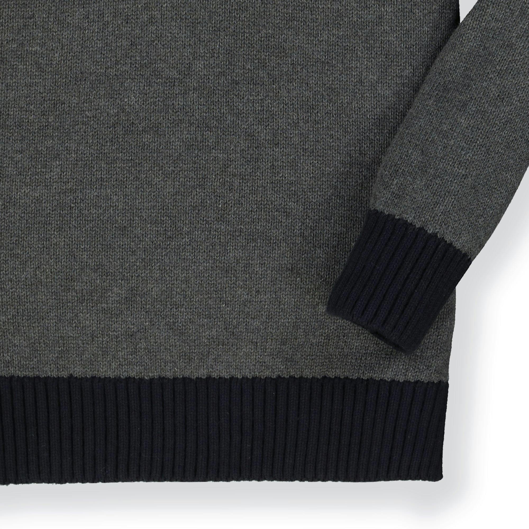 Contrast Sweater with Elbow Patches