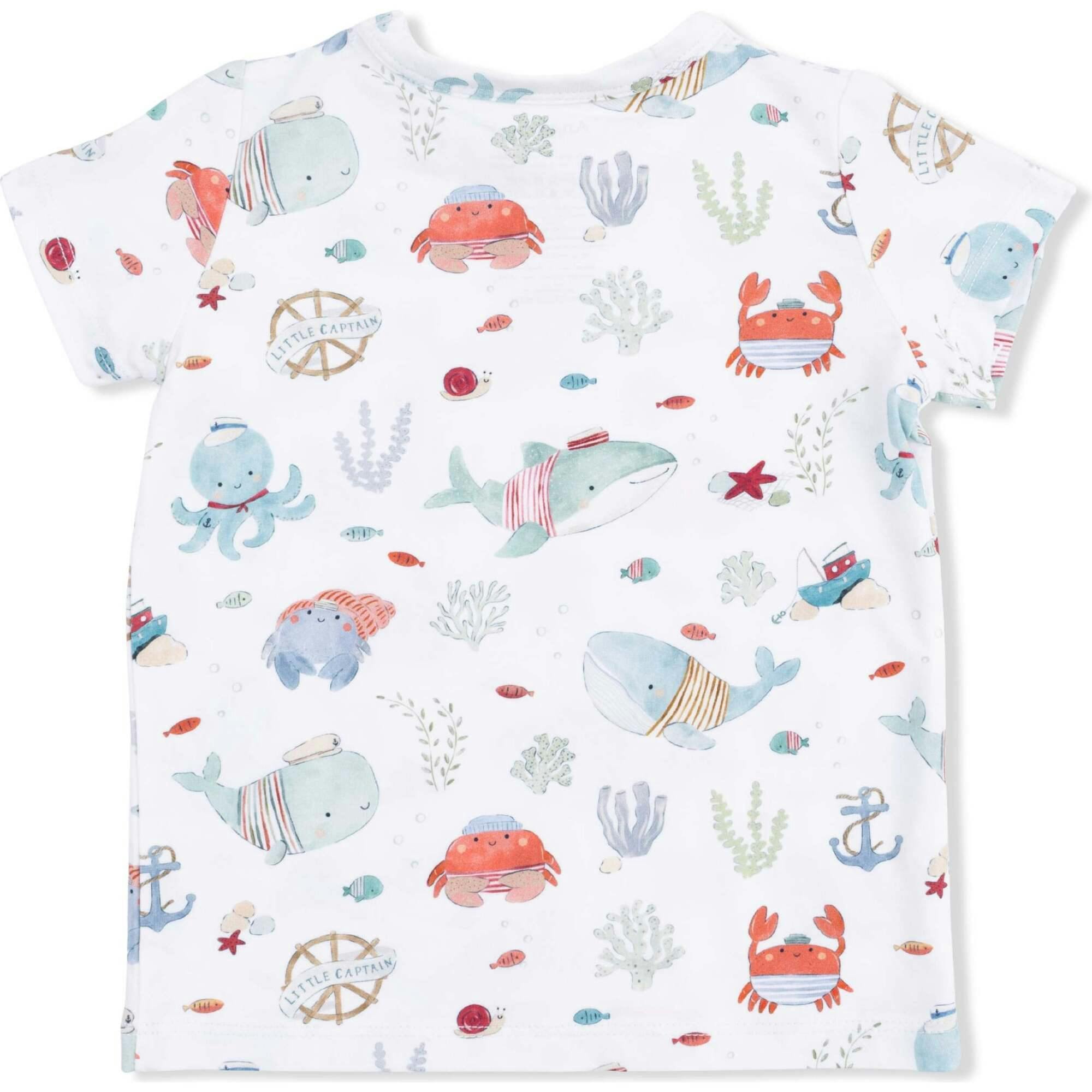Sailor Sea Creatures - Crew Neck Tee with Casual Short