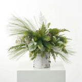 Mixed Winter Greenery & Pinecone Rustic Arrangement