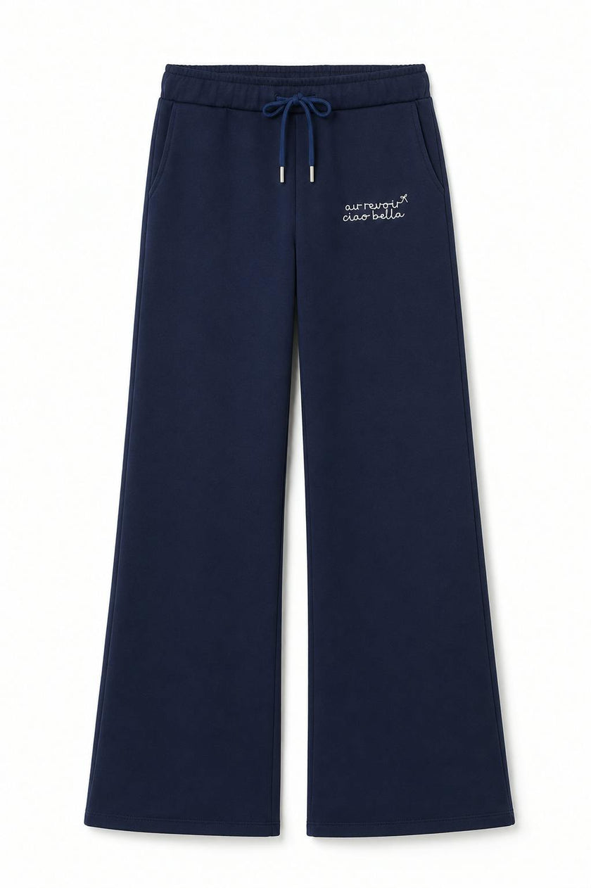 Cami Navy French Terry Wide Leg Jogger - Travel Set