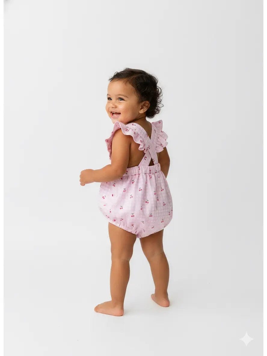 Lemons Pima Cotton Baby Bloomer w/ Cross Straps