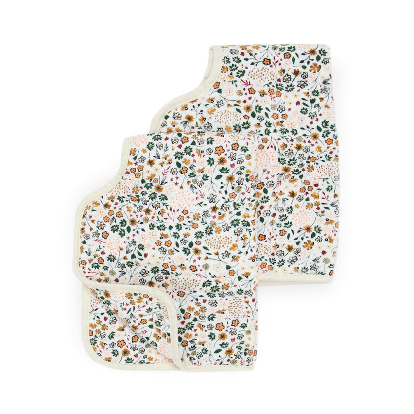 Cotton Muslin Burp Cloth 2 Pack - Pressed Petals