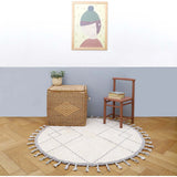 Come Braided Tassel Round Rug