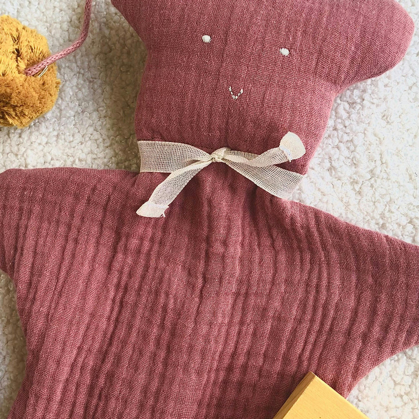 Cachou the Lovey with Removable Wood Teething Ring