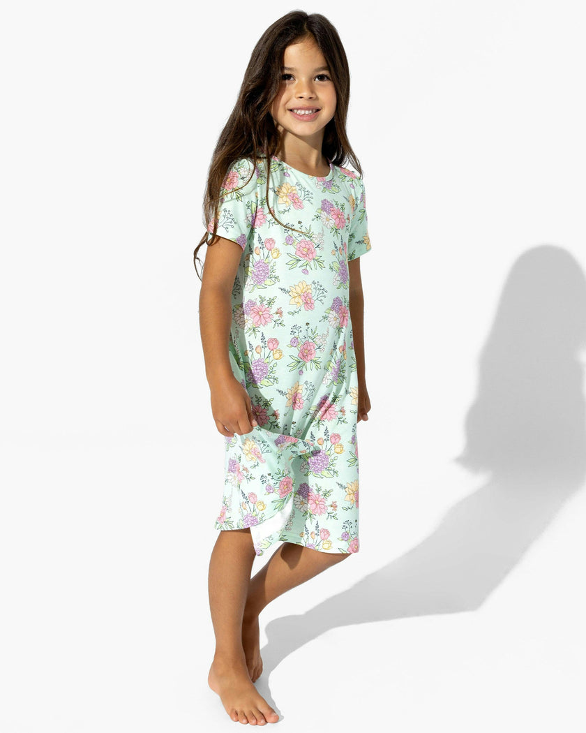 Petals & Posies Bamboo Girls' Short Sleeve Dress